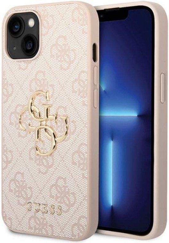 Guess iPhone 15 Case - 4G Metal Logo Backcover - Pink