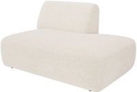 Vente-unique Chaise longue rechts zonder slaapgedeelte in witte boucléstof van Maison Céphy POGNI