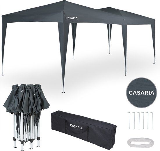 Deuba Vouwpaviljoen - Antraciet - 3 x 6m