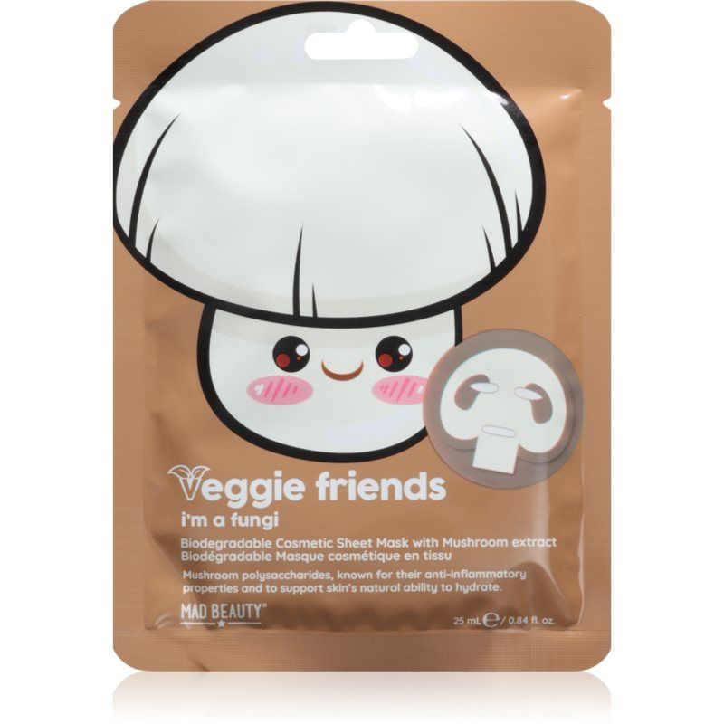 MAD BEAUTY Veggie Friends Superfood Mushroom Sheet Face Mask gezichtsmasker