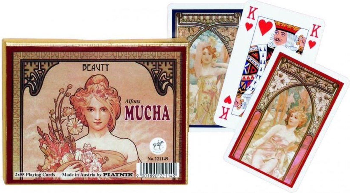 Piatnik Mucha Beauty Speelkaarten - Double Deck