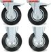 vidaXL - 24 roues - 200 mm - Zwart - Met rem