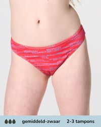 moodies period undies Moodies menstruatie zwemkleding tiener - Bikini Broekje - gemiddeld -zwaar kruisje - maat 152/158 (XS) - Print Rood