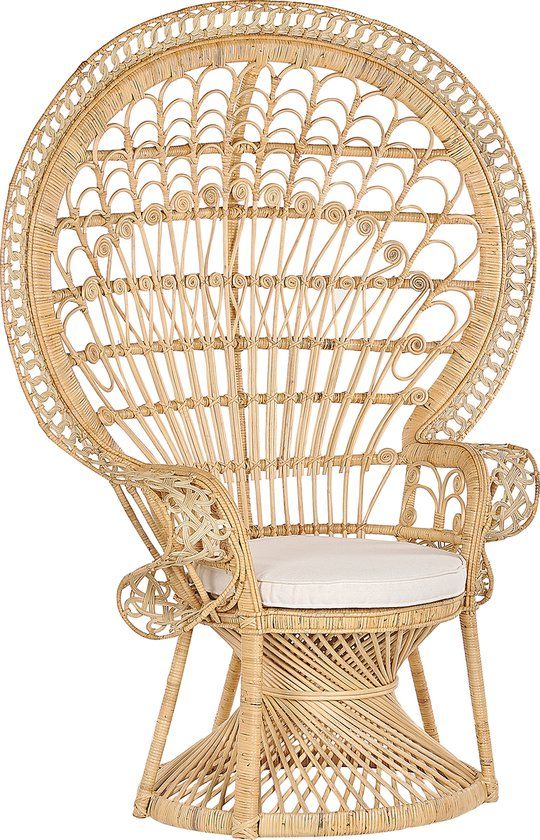 Beliani EMMANUELLE Bohemian Rattan Armchair - Beige