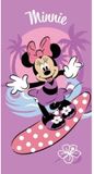 4KidsOnly Disney Minnie Mouse strandlaken Surfing 70 x 140 cm paars
