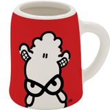 Sheepworld Borrelmok met motief "Glimlachle" | New Bone China, 5 cl, mini-kruik met spreuk | Grappig cadeau, party, mannencadeau | 73852