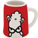Sheepworld Borrelmok met motief "Glimlachle" | New Bone China, 5 cl, mini-kruik met spreuk | Grappig cadeau, party, mannencadeau | 73852