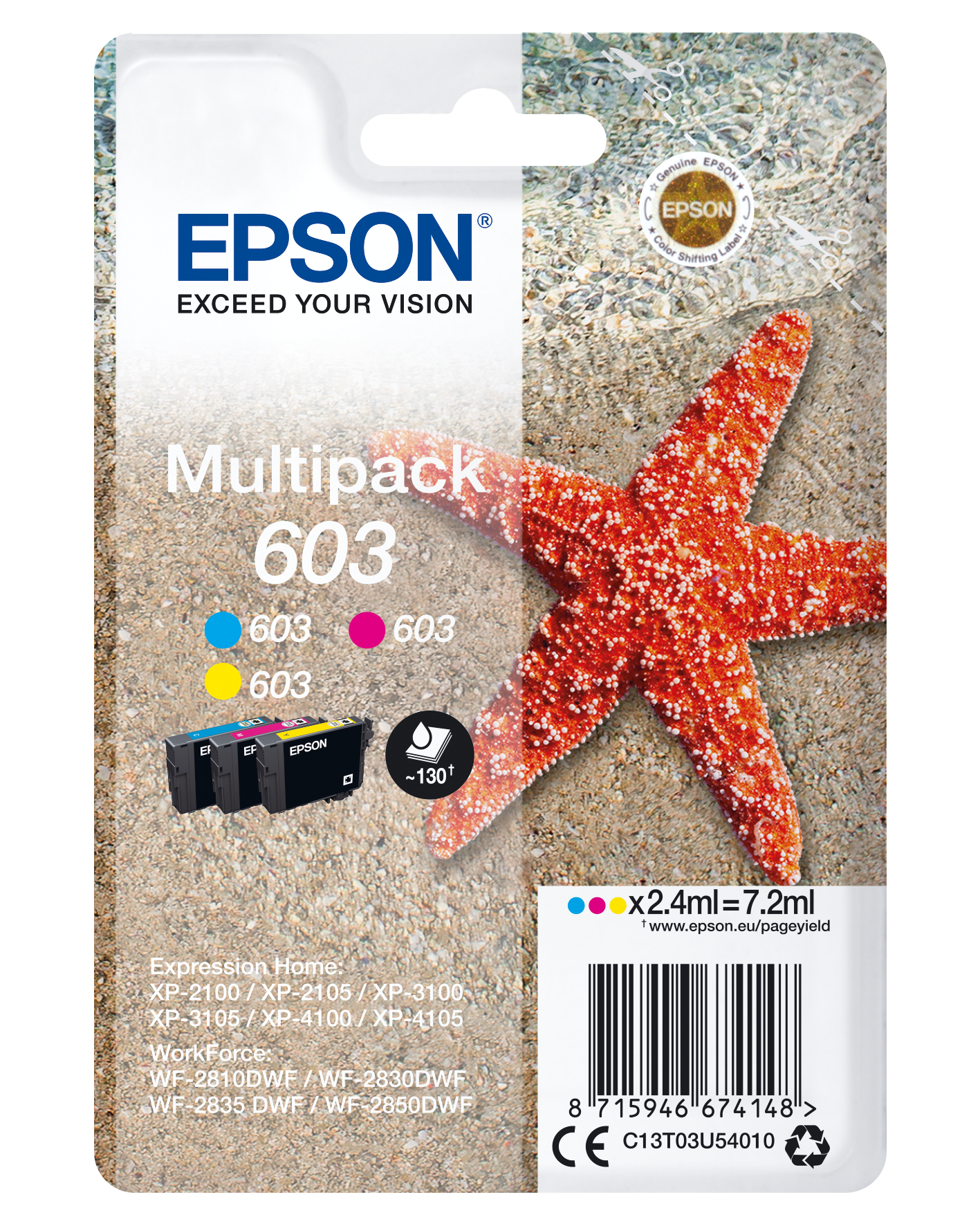 Epson Multipack 3-colours 603 Ink single pack / cyaan, geel, magenta