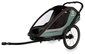 Hamax Kinderfietskar Cocoon ONE met verstelbare slaapstand green / black