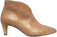 Gabor - Dames - Enkellaarsjes - Beige Suède - Ritssluiting - Puntige neus - Kitten heel