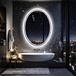Miroir de salle de bain LED ovale - Miroir de maquillage mural - Avec éclairage arrière - Anti-buée avec capteur tactile - Dimmable (3000K/4500K/6000K) - IP67 - 50x70 cm