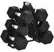 Poids courts - Set de poids - Métal - Poids fixes - Revêtement en caoutchouc - Entraînement de force - Bras - 34×10×32 cm - Noir