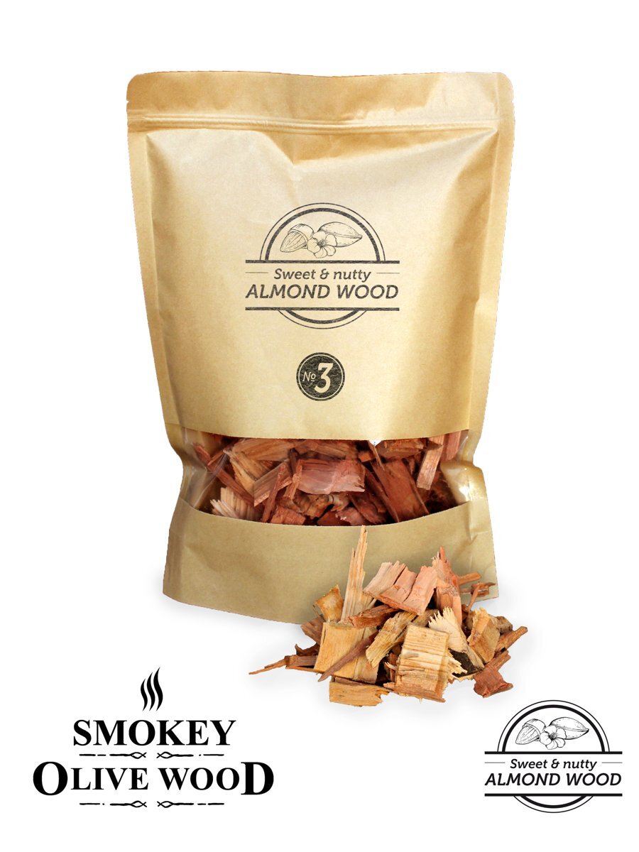 Smokey Olive Wood - Houtsnippers - 1,7L - Amandelhout - Chips 2cm-3 cm