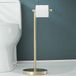SHUNLI Toiletrolhouder, vrijstaande toiletrolhouder, toiletrolhouder voor badkamer, keuken, geborsteld goud/SUS304 roestvrij staal