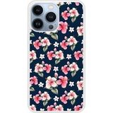 Hibiscus Vintage Siliconen hoesje compatibel met iPhone 13 Pro