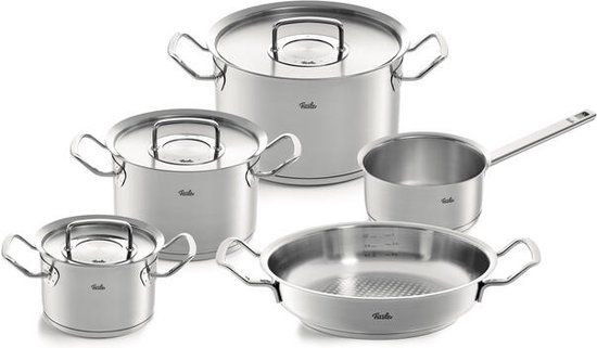 Fissler Original Profi Collection 5-delige Set met Serveerpan - Zilver