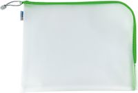 HERMA 20015 A4-documententas met ritssluiting (36 x 28 cm) groot transparant vak met ritssluiting voor documenten, mappen, speelgoed, opbergtas, groen