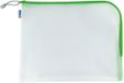 HERMA 20015 A4-documententas met ritssluiting (36 x 28 cm) groot transparant vak met ritssluiting voor documenten, mappen, speelgoed, opbergtas, groen