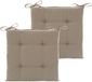 Hesperide Coussin de chaise Altea - 2x - 40 x 40 cm - brun clair - carré - polyester - coussin de jardin - extérieur