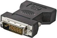 PremiumCord DVI-adapter, DVI type I (24 + 5) bus naar type D (24 + 1) stekker, audio/video digitaal signaal, kleur zwart