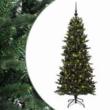 vidaXL Kunstkerstboom met kerstbal 240 cm 300 LED's Warmwit PVC en PE