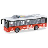 Mondo Motors - Friction Bus - City Service met terugtrekkoppeling trekhaak voor kinderen, rood - 51238