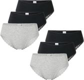 Schiesser Brasilslip Modern Multipacks 6-pack Dames Maat M Grijs/Zwart