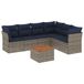vidaXL 7-delige Loungeset met kussens, polyrattan, grijs