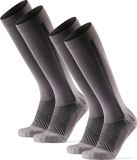 DANISH ENDURANCE Compressiekousen Dames & Heren - 21-26 mmHg - Grijs/Zwart - Maat 43-47 - 2 paar