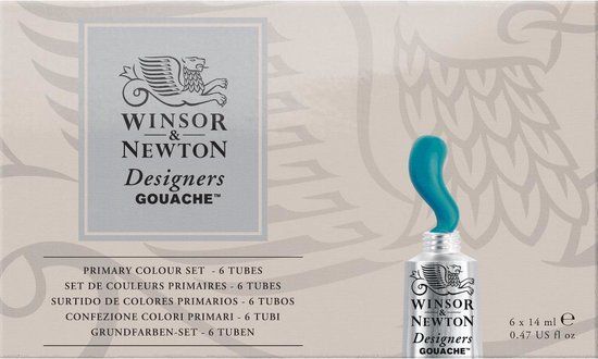 Winsor & Newton Designers Gouache Primary Set - 6 x 14ml Tubes