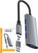 Rolio Hub USB 3.0 - 4x USB-A - Répartiteur USB - 4 ports Incluant convertisseur USB C - Convient pour Macbook Pro / Air / Windows / Universel