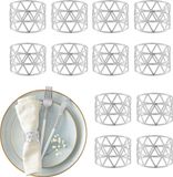Merkloos Relaxdays Servetringen - Set van 12 - Geometrisch - Zilver - Metaal