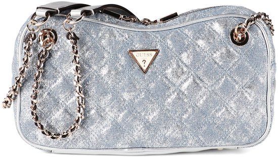 GUESS Giully II Shoulder Satchel Metallic Denim Blauw