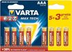 Varta Max Tech AAA alkaline batterijen (8 stuks)