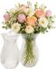 Atmosphera Bloemenvaas Manel - 2x - transparant glas - D12 x H20 cm