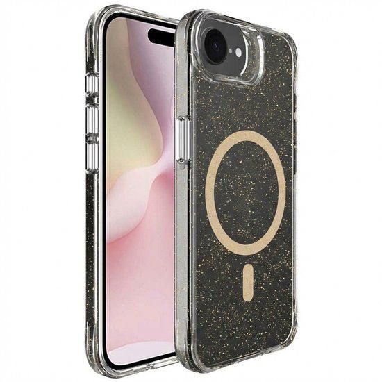 imoshion Hoesje - Geschikt voor Apple iPhone 17e / 16e - Glitter Backcover geschikt voor MagSafe 2.0 - Goud
