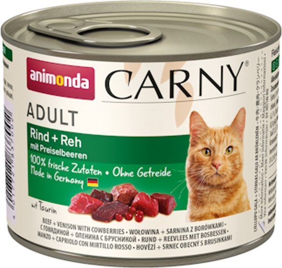 Animonda Carny Adult - Rund met Hert en Veenbes - 6 x 200 gram
