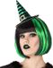 Atosa Halloween heksenhoed - mini hoedje op diadeem - zwart/groen