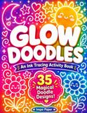 Glow Doodles: An Ink Tracing Activity Book: 35 Watercolor Doodle Designs to Trace with Black Pen for Teens and Adults