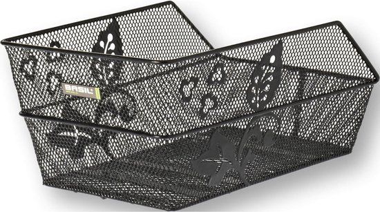 Basil Cento Flower Bicycle Basket - Rear - Steel - Black