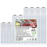 KitchenBoss Vacuümzakken, vacuümfolie, folierollen, vacuümzakken: vacuümfolierollen, folierollen, inlaszakken, BPA-vrije foliezak voor vacuümapparaat, 8 rollen 15 x 2/20 x 2/28 x 4/x300 cm