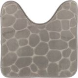 Tendance Toiletmat/wc mat Pebble - microfiber - Memory Foam - lichtgrijs - 45 x 50 cm