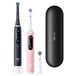 Oral-B iO 6 Elektrische Tandenborstel Dubbelpak - Zwart en Roze - 3 Opzetborstels - Premium Reisetui