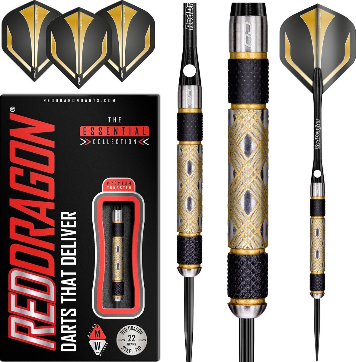 Red Dragon - Golden Eye: Steeltip Tungsten Dartpijlen Professioneel - 22 gram