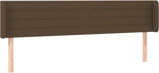 vidaXL Hoofdbord met randen 183x16x78/88 cm stof donkerbruin