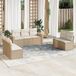 Maison Exclusive - Ensemble de meubles de jardin 7 pièces avec canapé et coussins, beige, en polyrotin