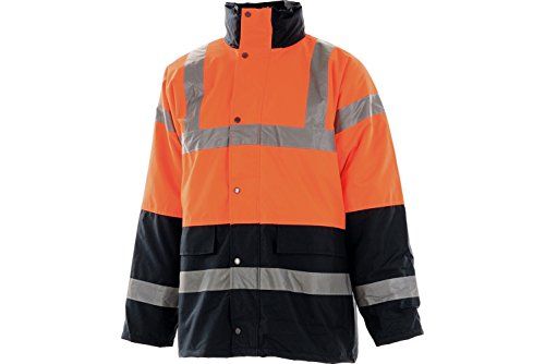 Portwest S467 Hi-Vis Parka Oranje/Marineblauw Maat S