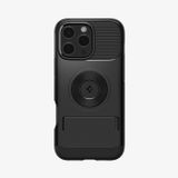 Spigen Slim Armor MagFit Hoesje Geschikt voor Apple iPhone 16 Pro | Back Cover Compatibel met MagSafe | met Standaard | Air Cushion technologie | Zwart