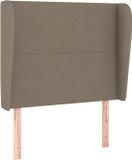 vidaXL Hoofdbord met randen 103x23x118/128 cm stof taupe
