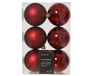Decoris boules de Noël en plastique mélange plastique 8 cm sang de bœuf 6 pièces